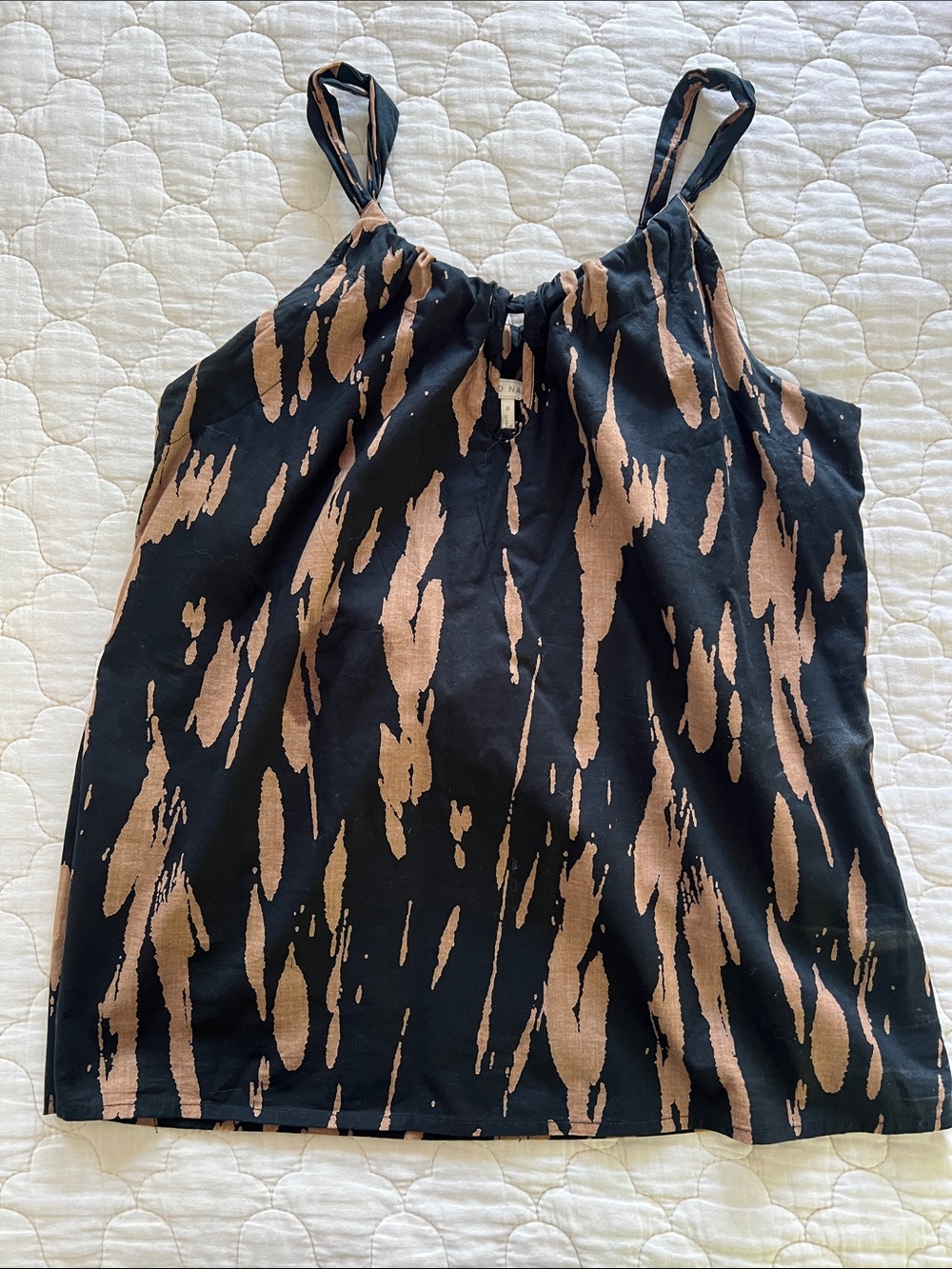 Old Navy Sleeveless Black & Tan Printed Cami Top